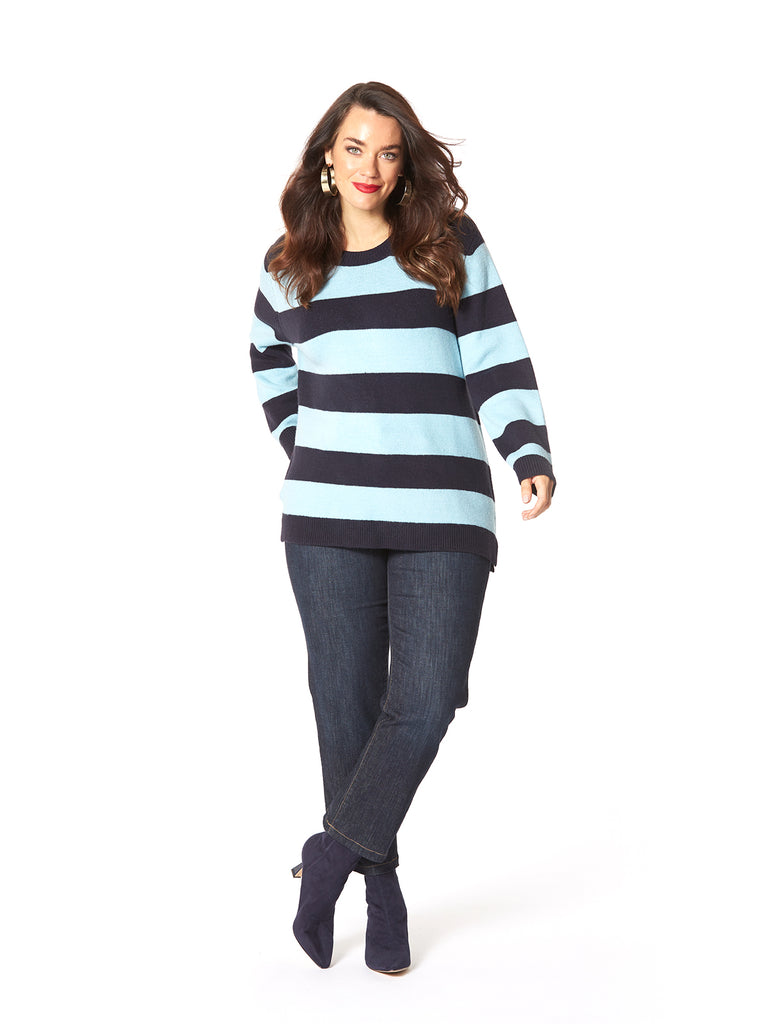 THE BLUES STRIPED JUMPER NAVY
