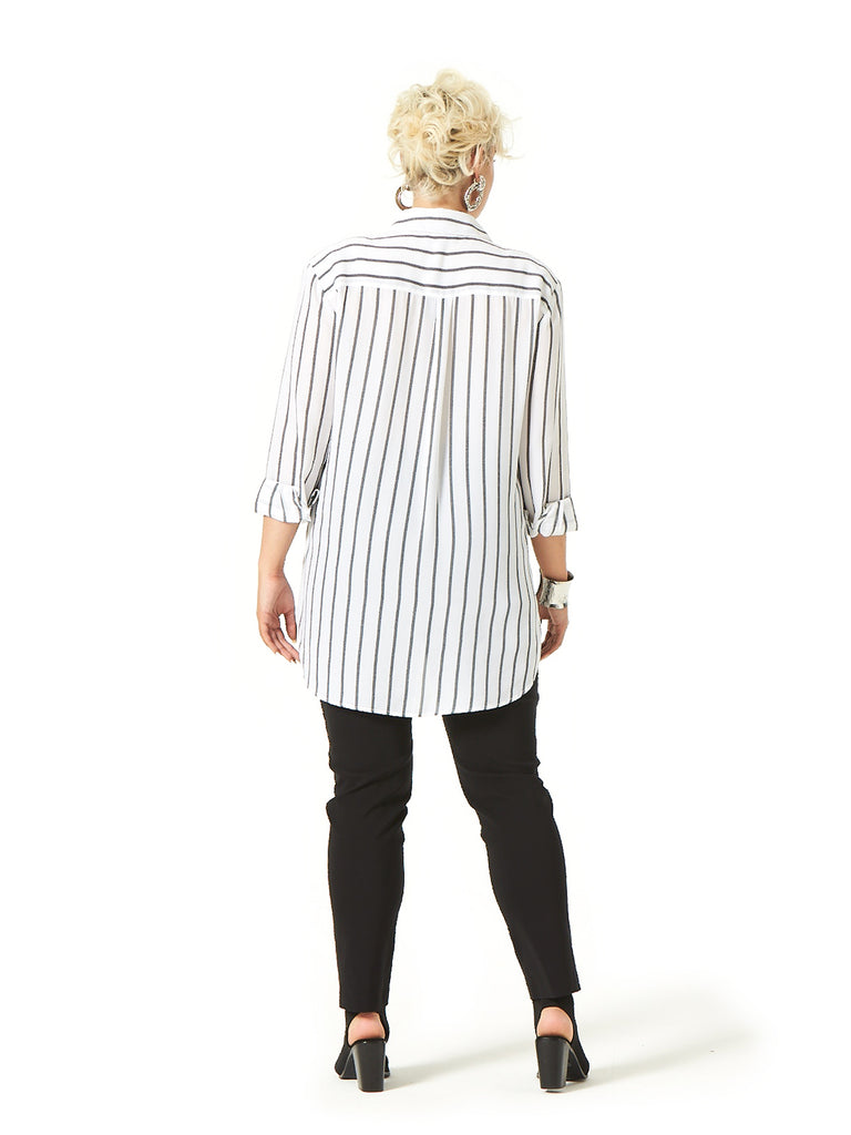 THE WORD STRIPED SHIRT WHITE