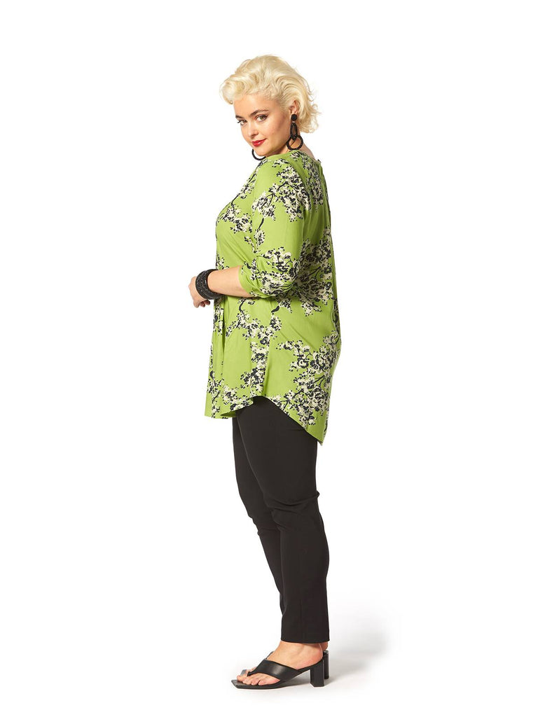 LEAF PLEAT TOP CHARTREUSE