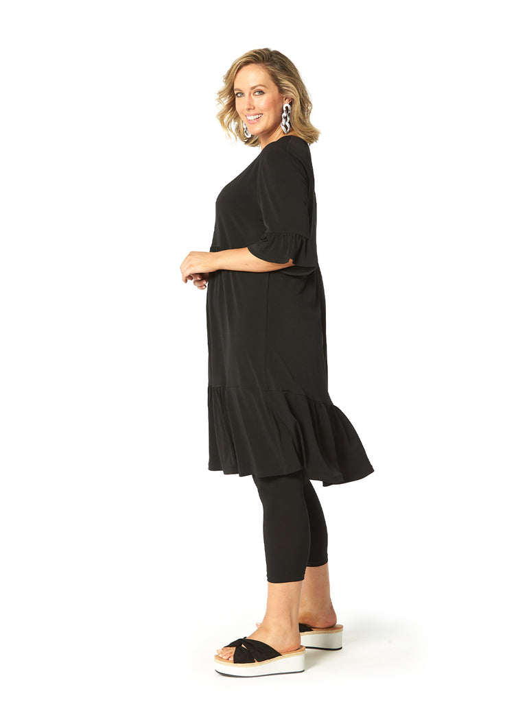 THE ESSENTIAL TIERED DRESS BLACK