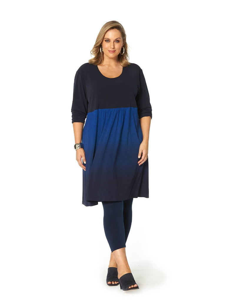 THE NEW BLUES OMBRE DRESS NAVY