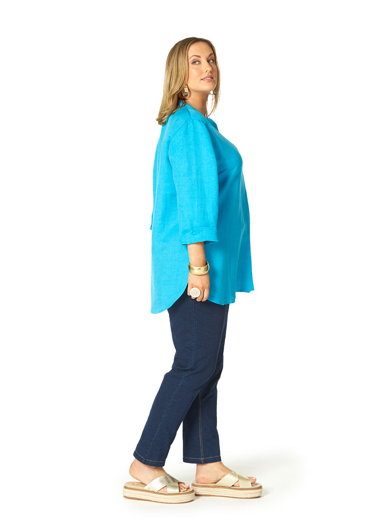 PALM SPRINGS BUTTON SHIRT TURQUOISE
