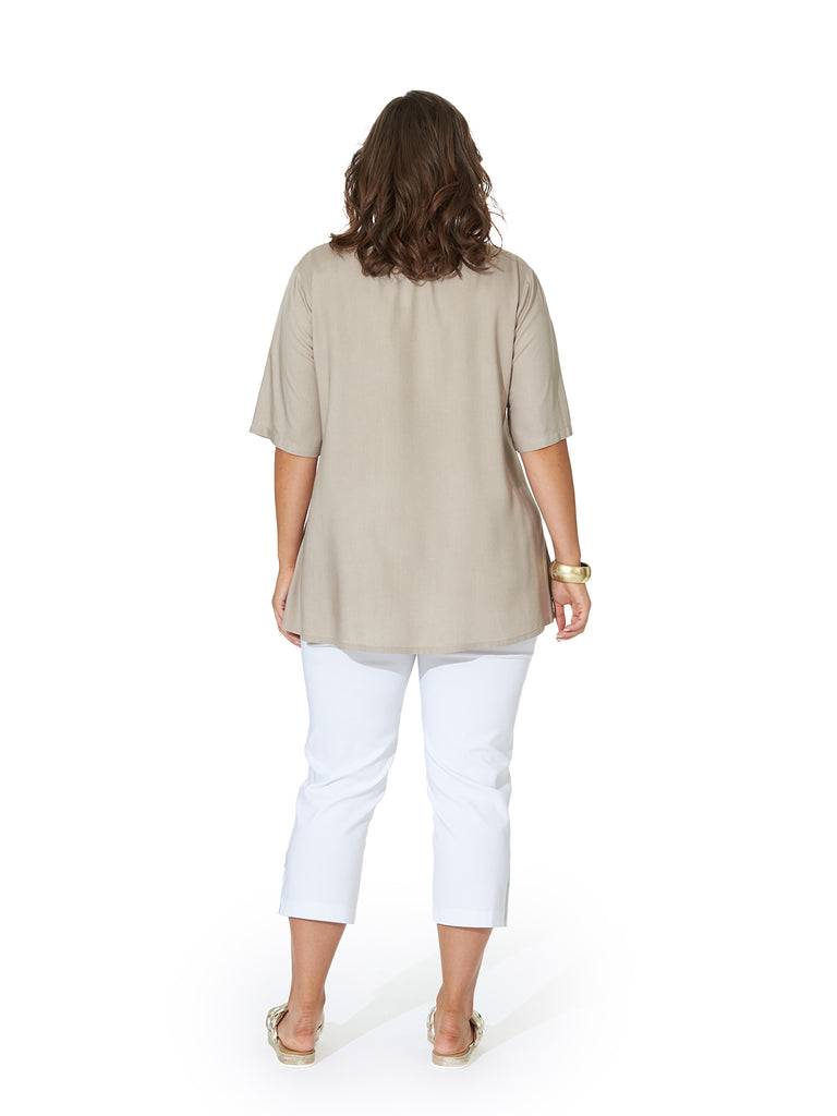 SANDY BAY BUTTON TUNIC TAUPE