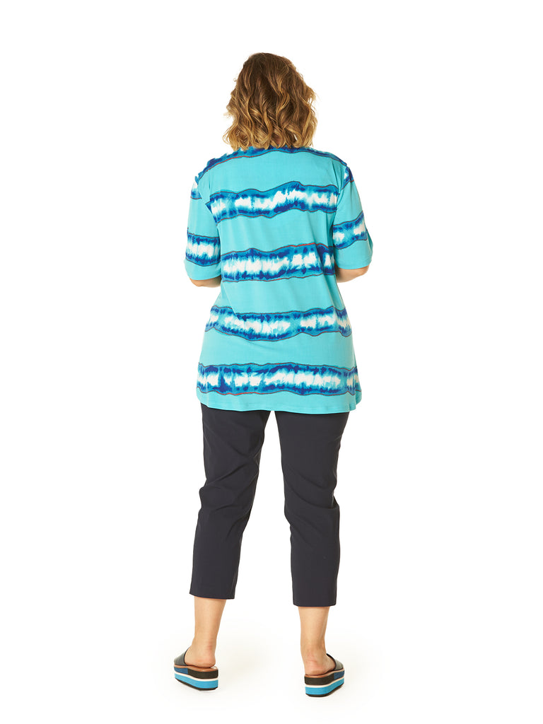 UNDER THE SEA SQUARE NECK TOP TURQUOISE