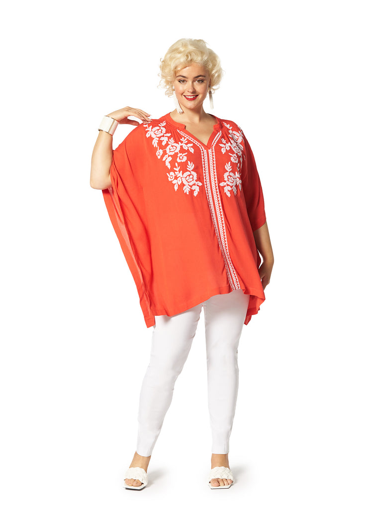 WILD EMBROIDERED KAFTAN RED