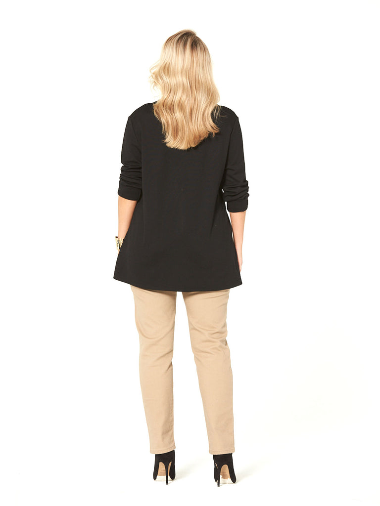 TOFFEE APPLE EYELET TOP BLACK