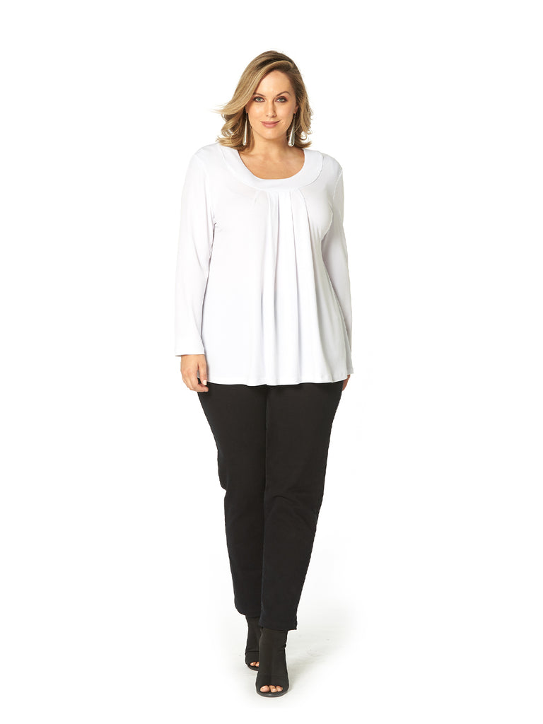 ESSENTIAL PLUME PLEATED TOP WHITE
