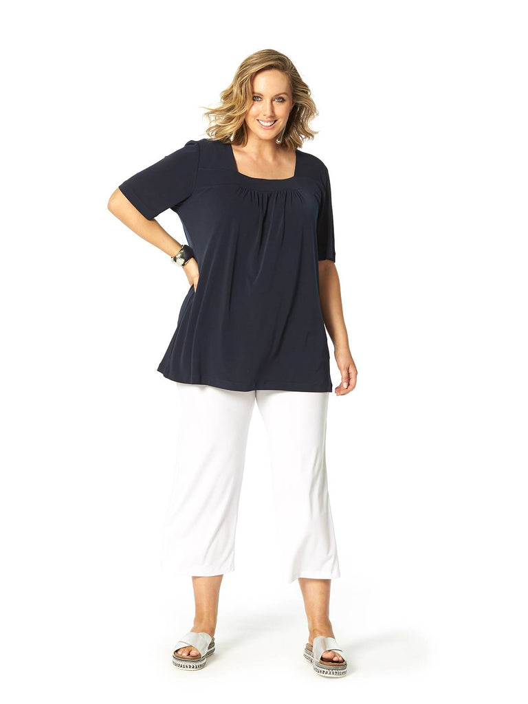 CLASSIC SQUARE NECK TOP NAVY