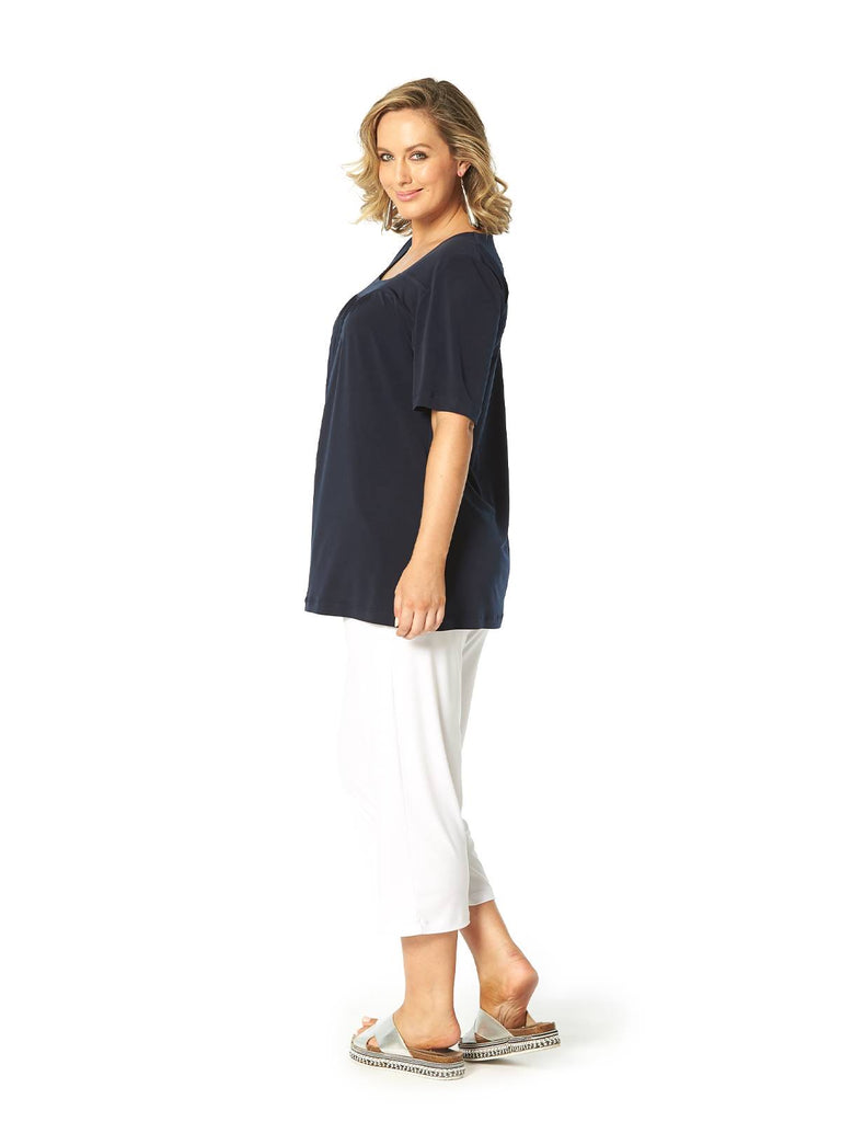 CLASSIC SQUARE NECK TOP NAVY