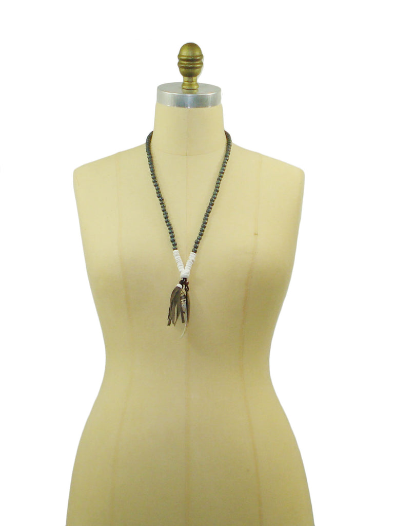 MOTHER OF PEARL TASSEL NECKLACE